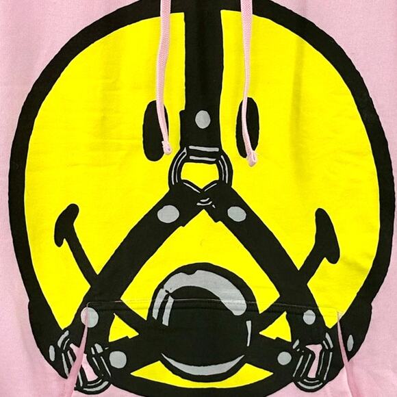 Chinatown‎ Market X Dolls Kill Pink Smiley Ball Gag Hoodie Medium - Picture 1 of 6